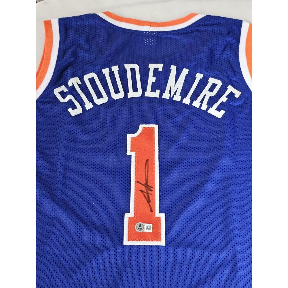 Amar'e Stoudemire Autographed/Signed Jersey Beckett Blue Custom Jersey Amare